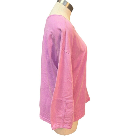 Habitat Womens Sweatshirt Crew Neck Garment Dyed Oversized Lagenlook Sz. S - Picture 3 of 6